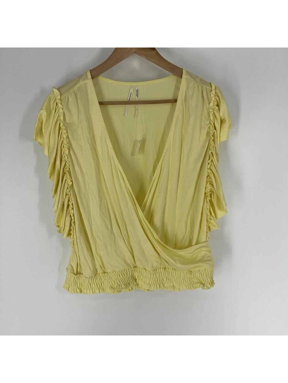 Anthropologie Top Size XL Butter Ruffle Wrap Boho Flutter Sleeve Cottagecore